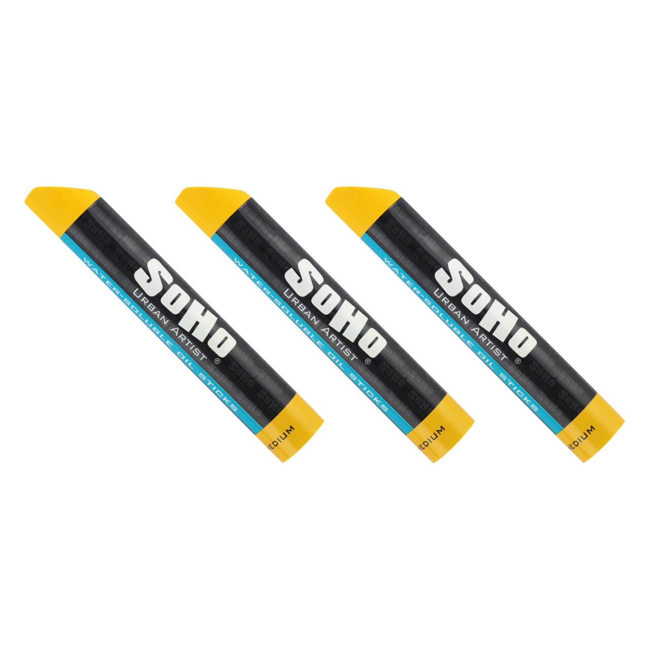 SoHo Urban Artist Water Soluble Oil Sticks for Artists – 3 Pack of Oil Paint Stick - No Brushes or Solvents Needed, Paint Any Primed Surface, Water Clean-Up, Non-Toxic, 4.8 x 0.78